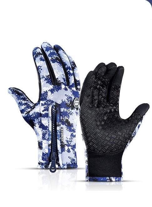 Touch Screen Sports Gloves Your Warm, Waterproof Companion - L, A Blue