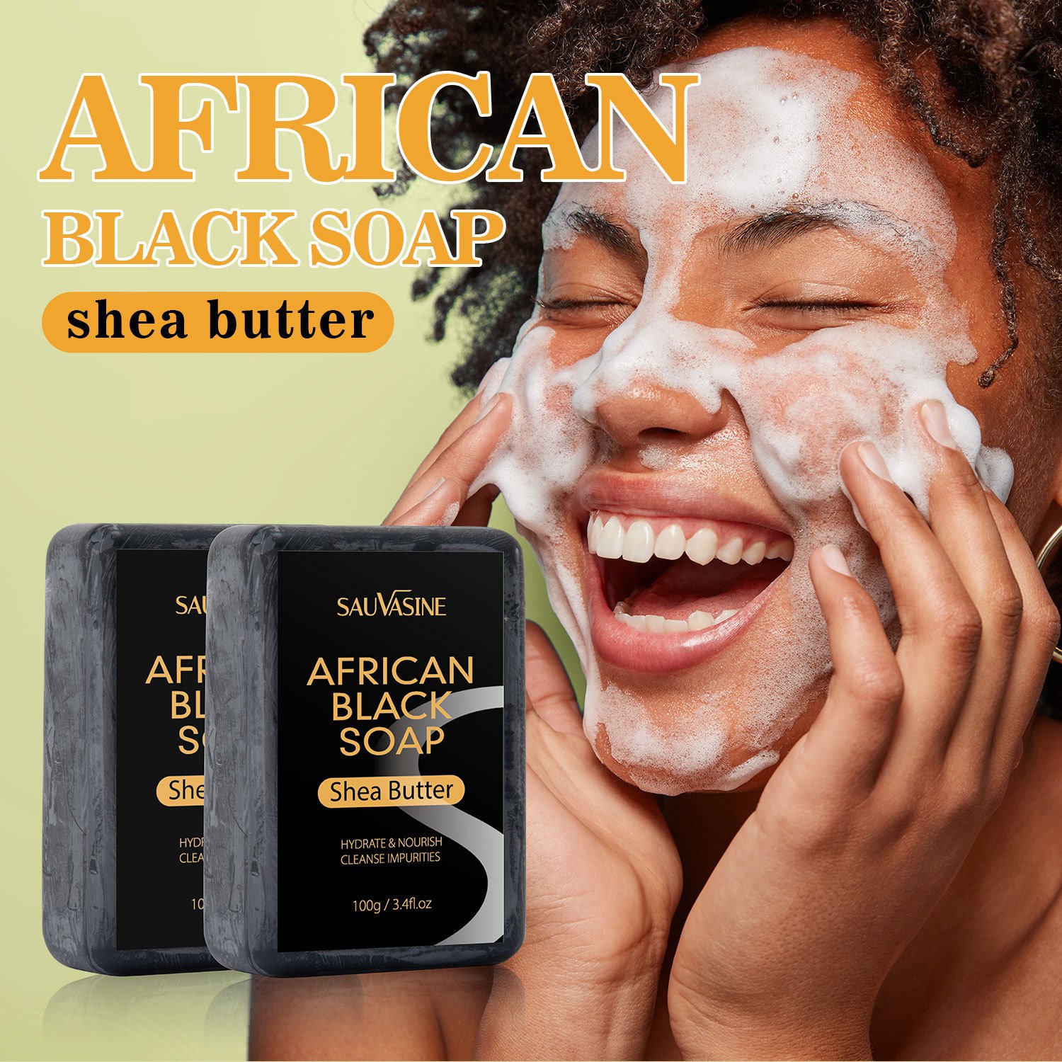 African Black Soap Deep Cleansing and Moisturizing Body Bar