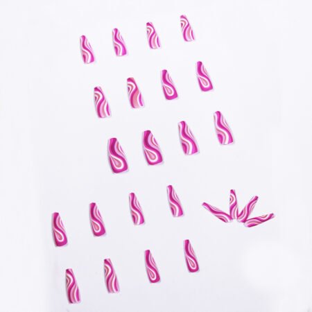 Detachable Artistic Wearable Finished Fake Nails - Rose Red
