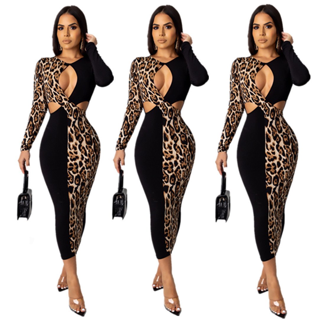 Chic Leopard Print Mid-Length Dress - Unleash Your Wild Side