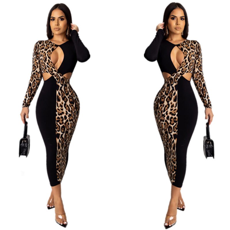 Leopard Print Mid Length Dress Unleash Your Wild Side - Image 3
