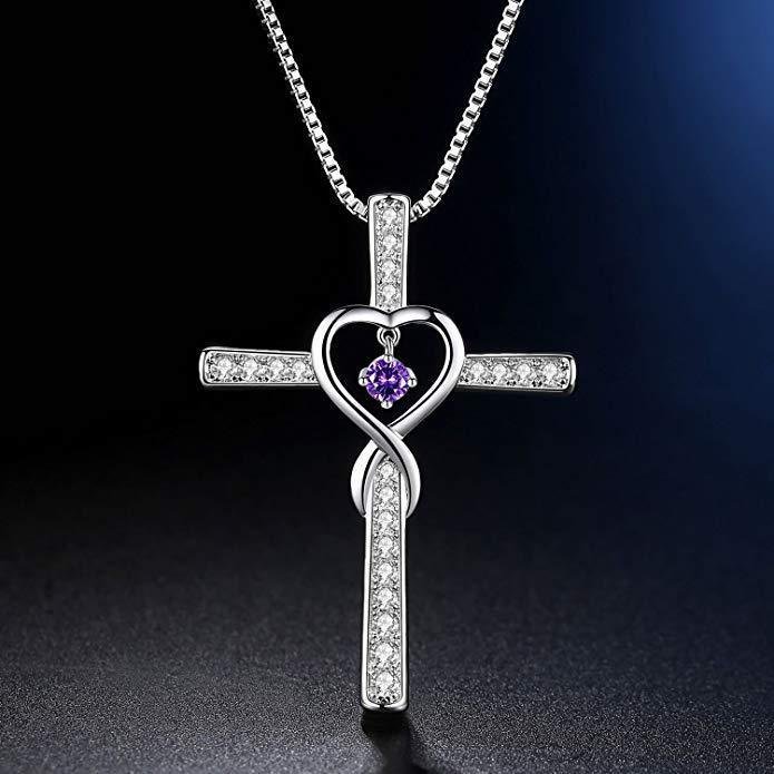 Graceful Heart & Cross Gold-Plated Necklace