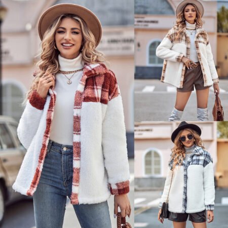 Loose Long Sleeve Plush Striped Cardigan