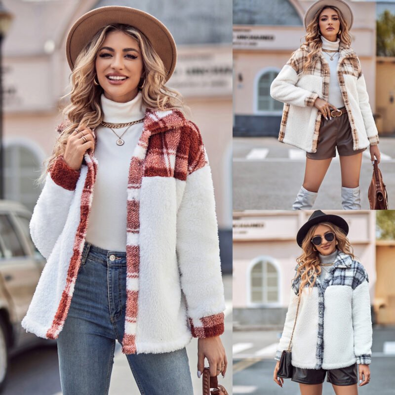 Loose Long Sleeve Plush Striped Cardigan