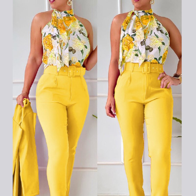 Women's Floral Vest Suit - Image 3