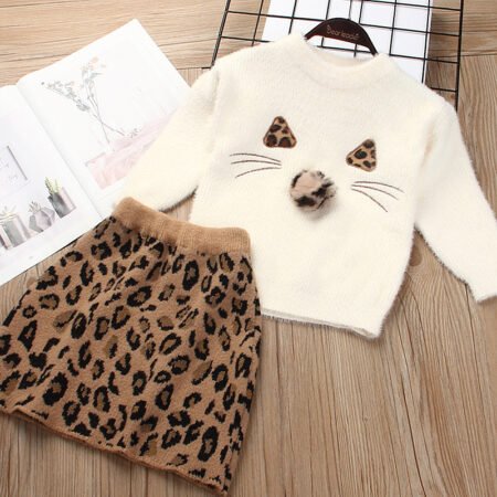 Adorable Animal-Themed Children's Skirt Suit
