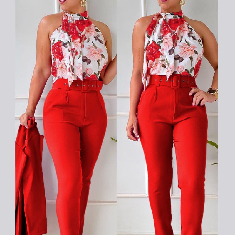 Women's Floral Vest Suit - Image 10