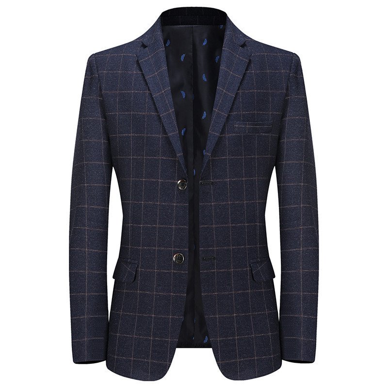 Elegant Plaid Men's Blazer