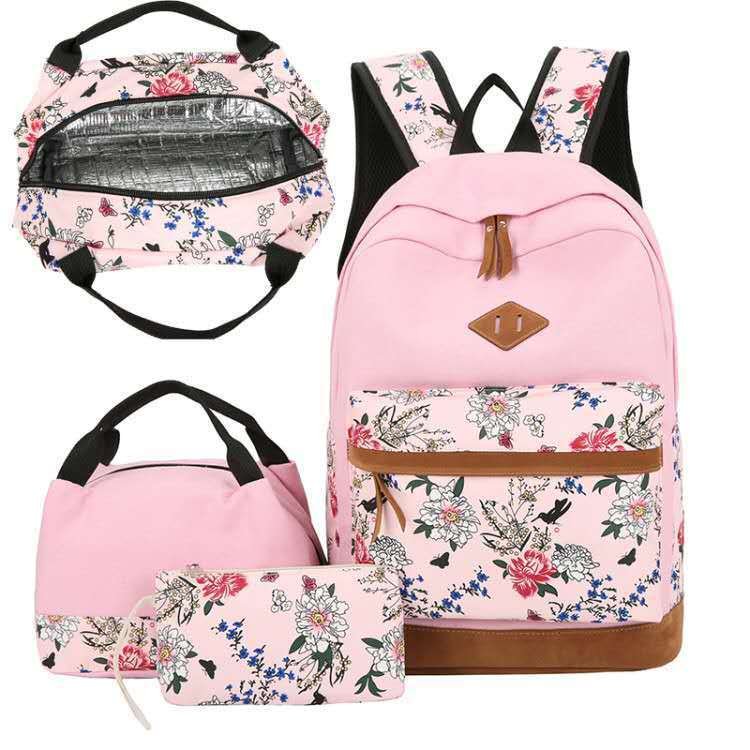 Chic Floral Backpack Set