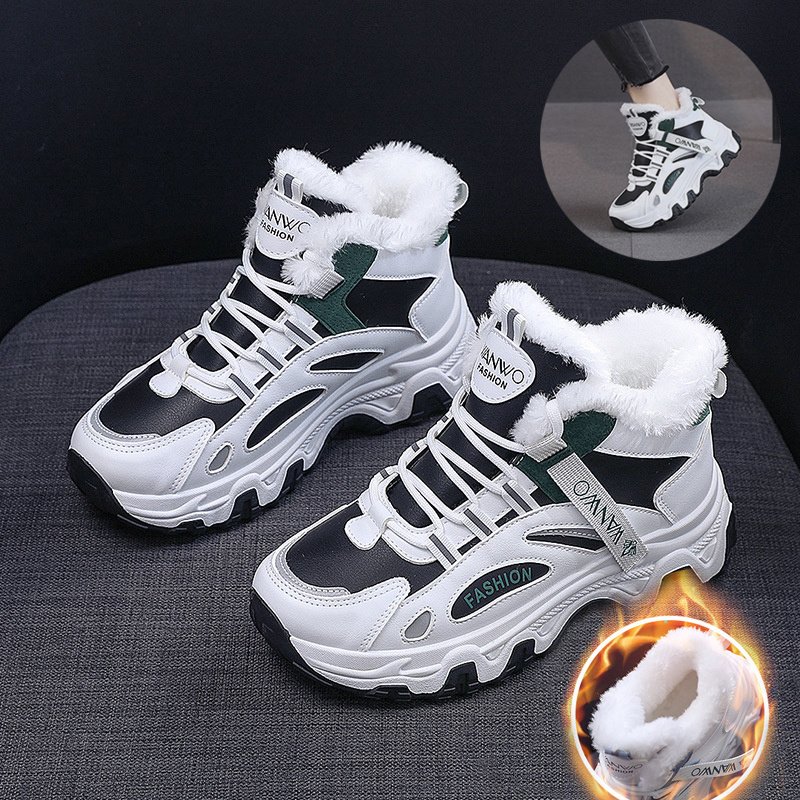 Velvet Fleece Flat High-top Sports Shoes