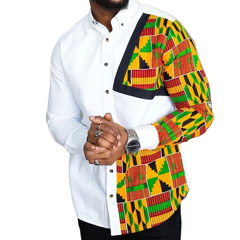 Fusion of Tradition: Men's African Print Cardigan Shirt – Embrace the National Style