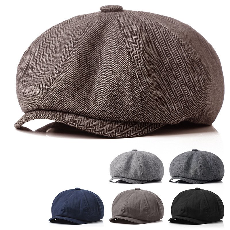 Versatile Octagonal Hat Retro Hat Men's Art and Fashion