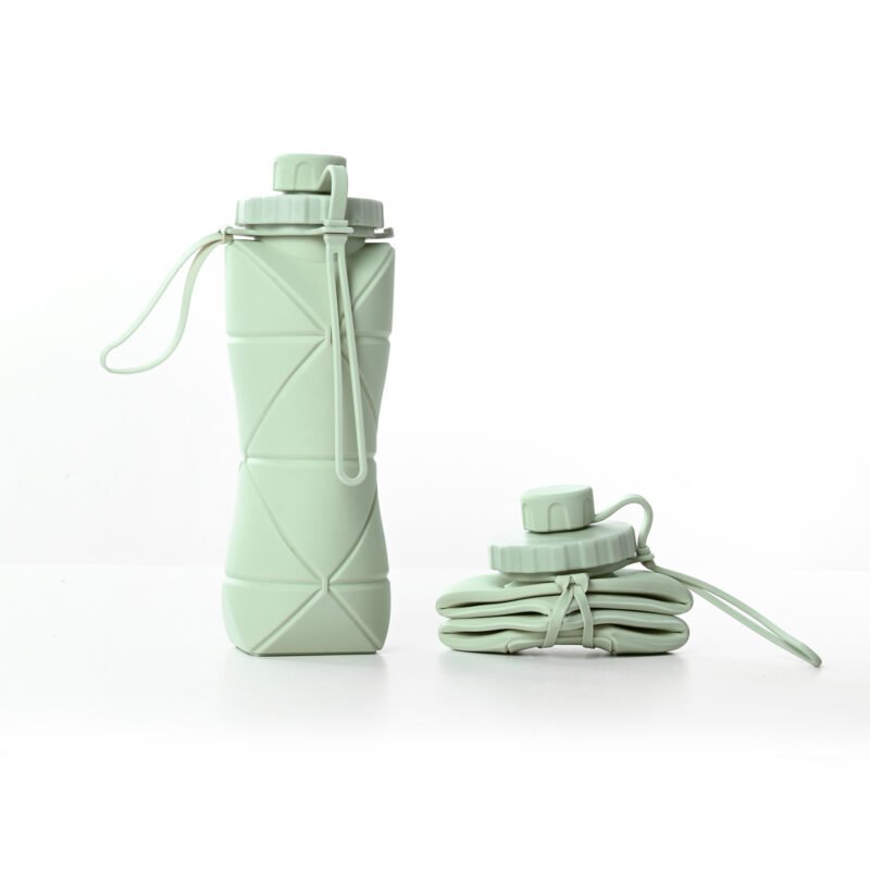 600ml Folding Silicone Water Bottle Sports Water Bottle - Image 5
