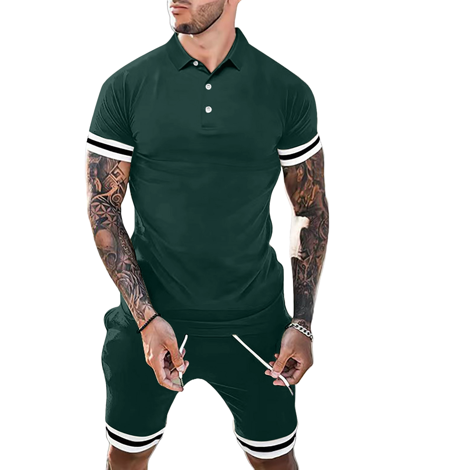 2 Piece Outfits Short Sleeve And Shorts Set For Men