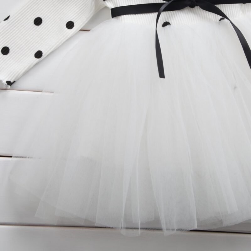 Enchanting Polka Dot Tulle Princess Dress for Little Girls - Image 8