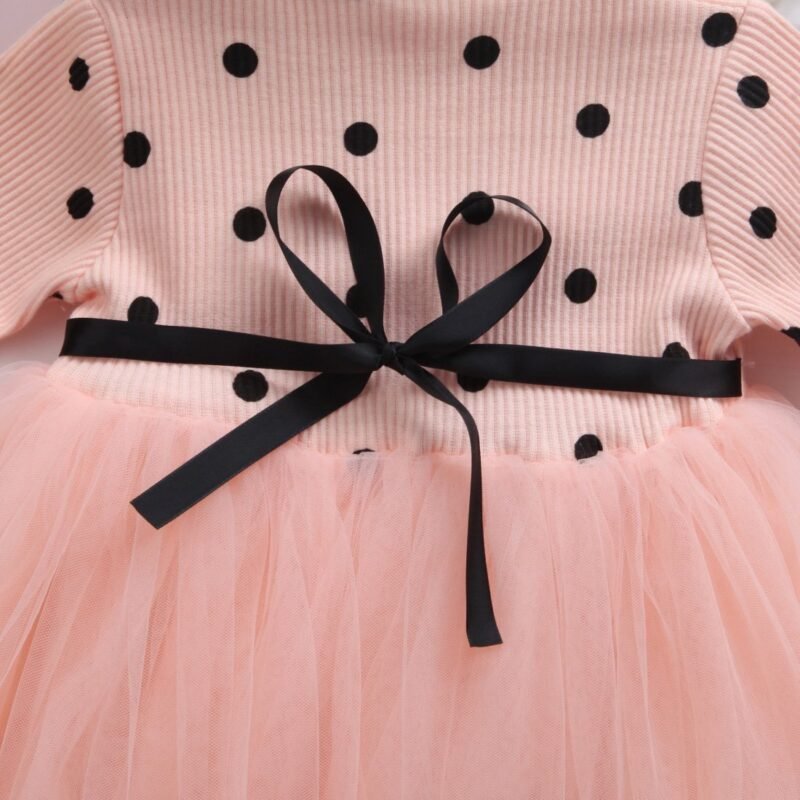 Enchanting Polka Dot Tulle Princess Dress for Little Girls - Image 9