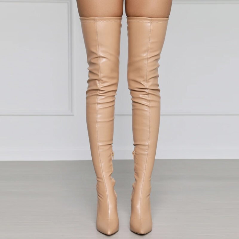 Bold and Sleek: High Stiletto Leather Boots - Image 3