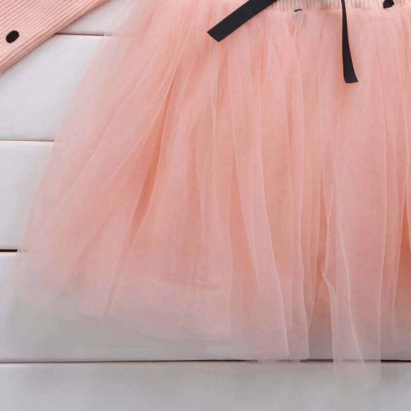 Enchanting Polka Dot Tulle Princess Dress for Little Girls - Image 10
