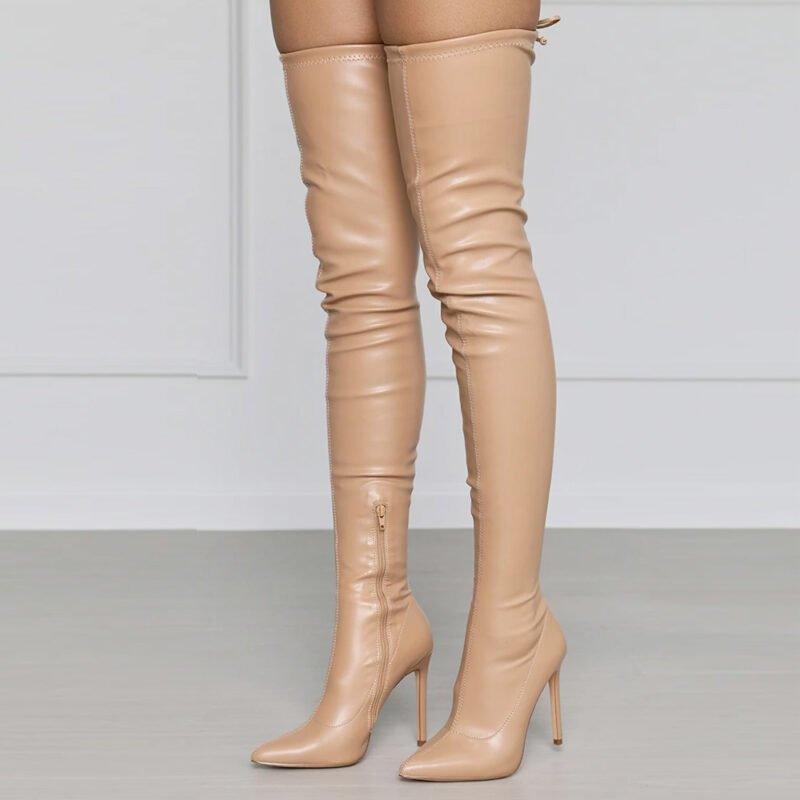 Bold and Sleek: High Stiletto Leather Boots - Image 6