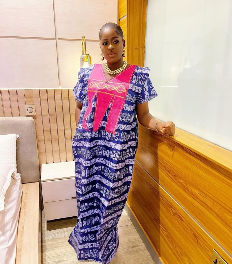 Plus Size Print Dress Women's Embroidery Muslim Robe - Image 9