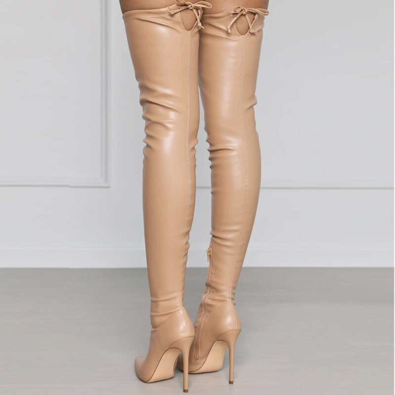 Bold and Sleek: High Stiletto Leather Boots - Image 2