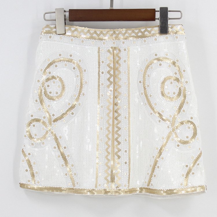 Dazzling Bead and Sequin Embellished Skirt