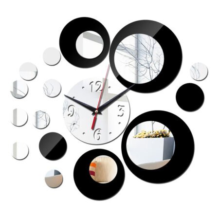 3D Acrylic Digital Mirror Wall Clock Sticker Wall Clock