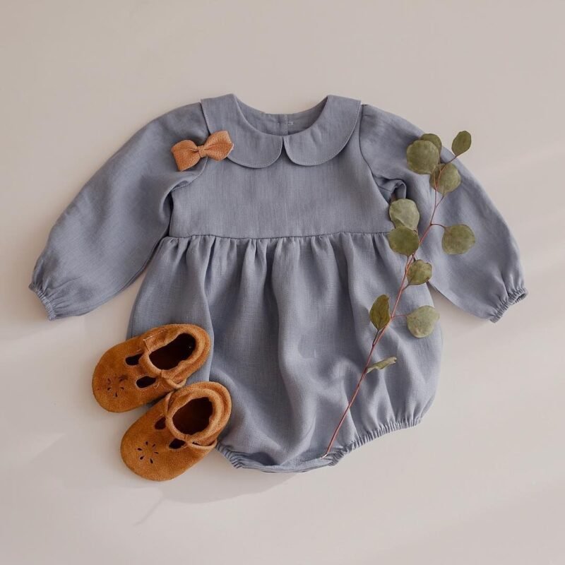Vintage Mustard Chic Baby Girl Ensemble