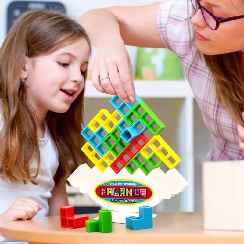 Balance Building Blocks Game Colorful Fun for Kids and Adults - Image 2