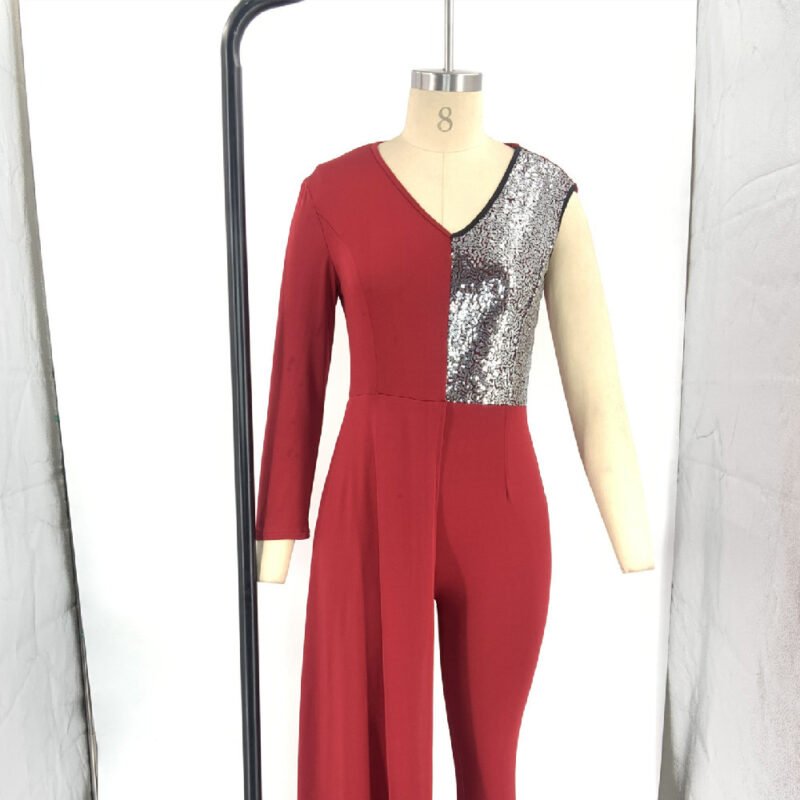 Elegant Contrast Sequin Jumpsuit - Image 2