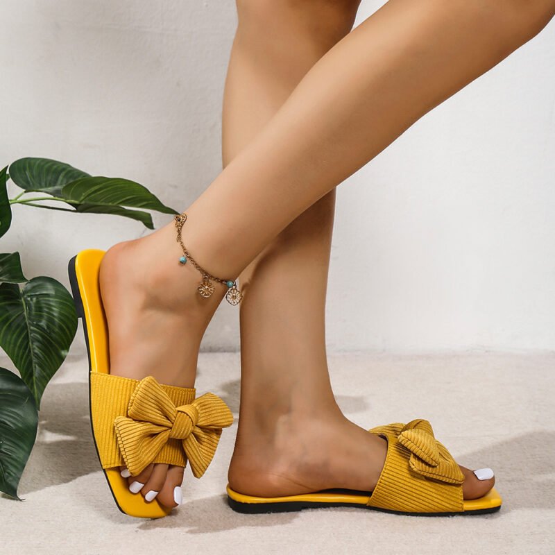 Elegant Bow-Knot Summer Slippers Outdoor Flat