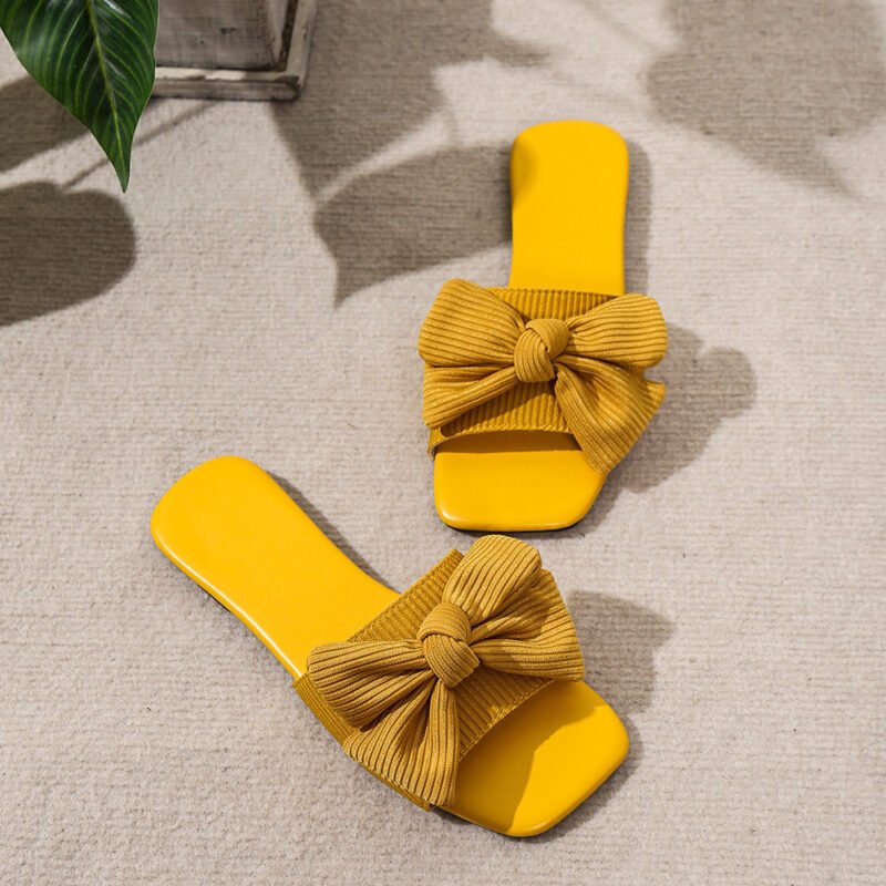Elegant Bow-Knot Summer Slippers Outdoor Flat