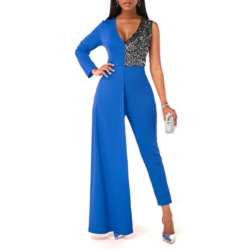 Elegant Contrast Sequin Jumpsuit