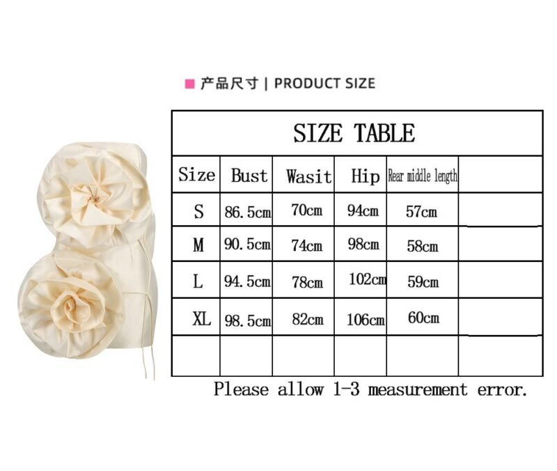 High-end Women's Back Strap Decorative Flower Top Dress