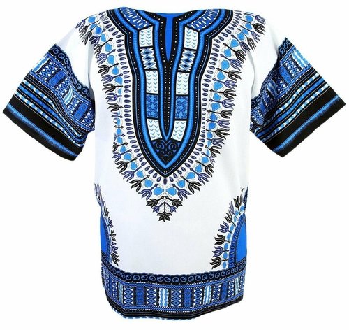 White African Dashiki Shirt Pure Cotton Comfort