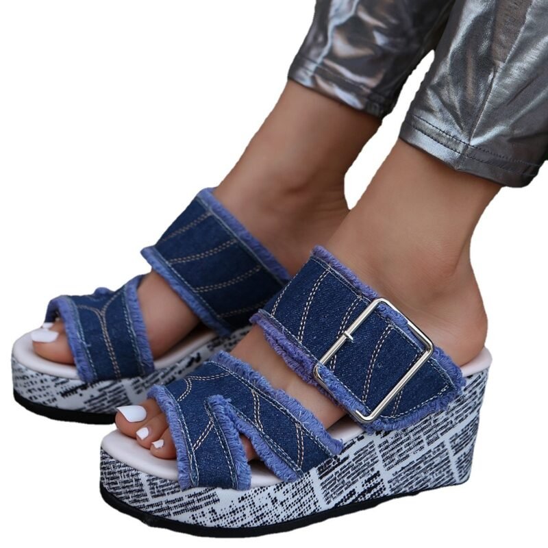 Peep Toe Wedge Platform Sandals