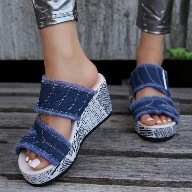 Peep Toe Wedge Platform Sandals